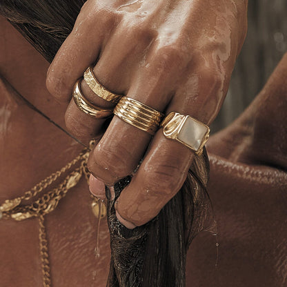Arms of Eve - Eros Gold Textured Ring - Medium
