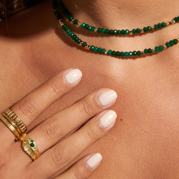 Anya Gold and Emerald Ring Arms of Eve