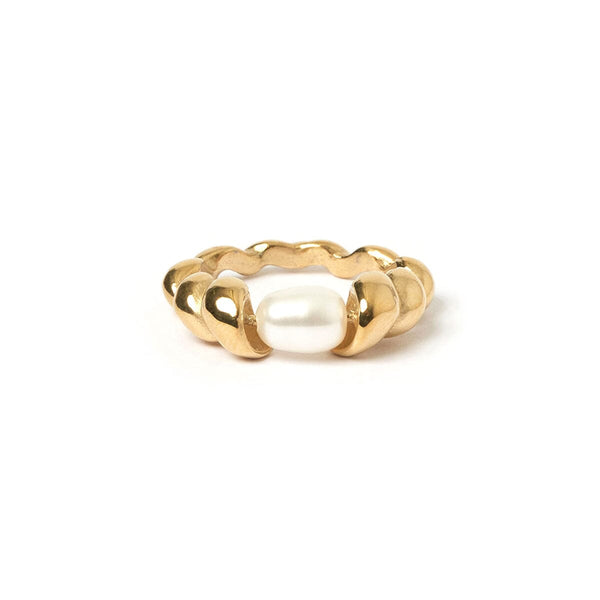 Arms of Eve - Riviera Gold and Pearl Ring - Size 7