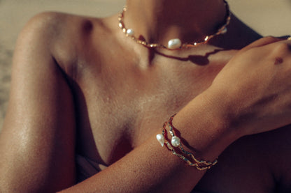 Indigo &amp; Wolfe - Gaia Gold &amp; Pearl Cuff