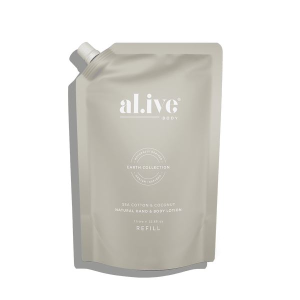 Al.ive Body - 1 Ltr Lotion Refill - Sea Cotton & Coconut