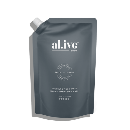 Al.ive Body - 1 Ltr Wash Refill - Coconut &amp; Wild Orange