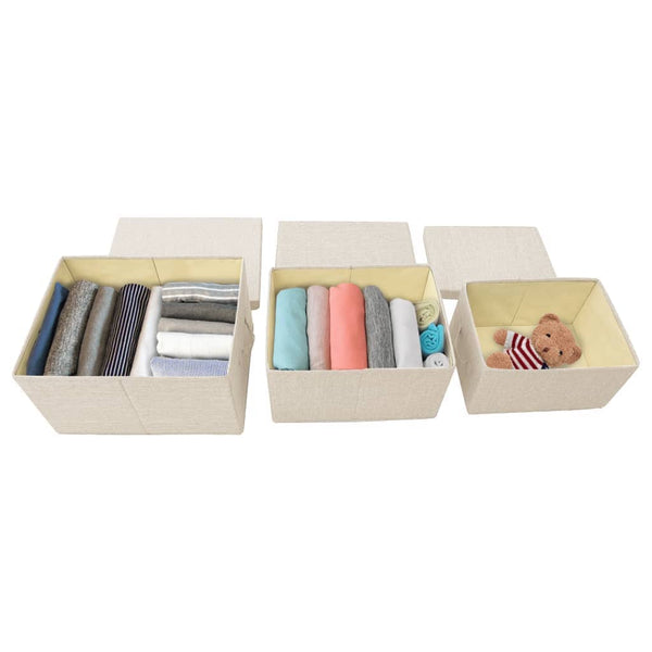 Dara Canvas Stackable Storage Box Set in Grey - Set of 3 (Save 41%)