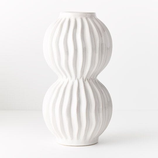 Mavise Ceramic Vase in White - Large