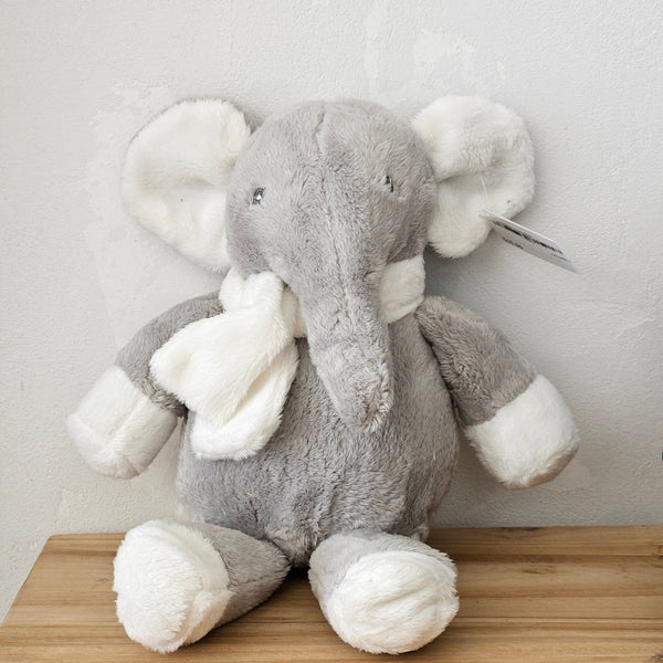 Soft Toy Elephant in Grey/White