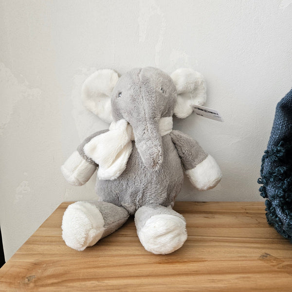 Soft Toy Elephant in Grey/White