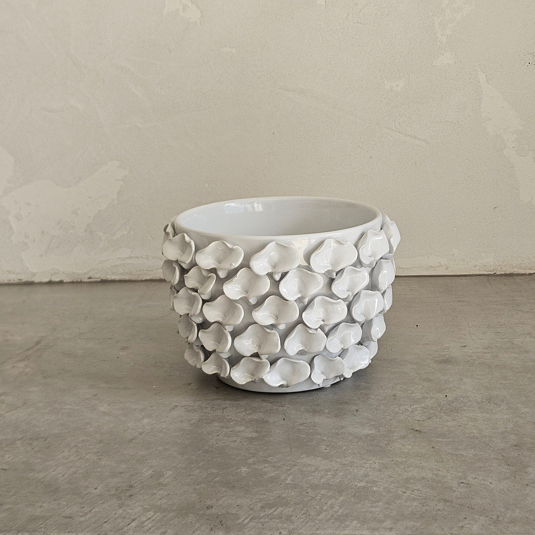 Catalina Oyster Shell Ceramic Pot in White