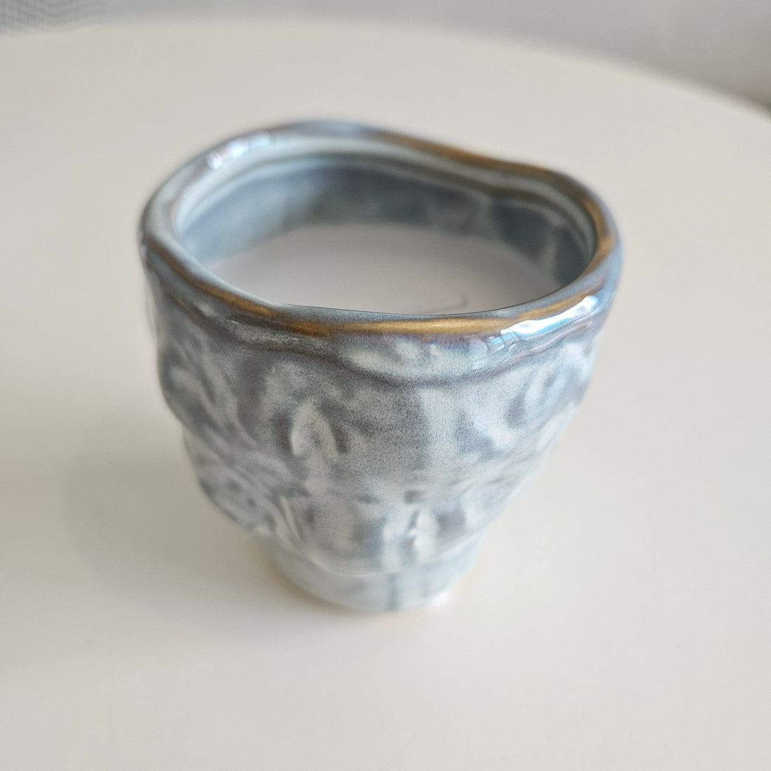 Inez Fig Candle in Cloud Blue 8cm