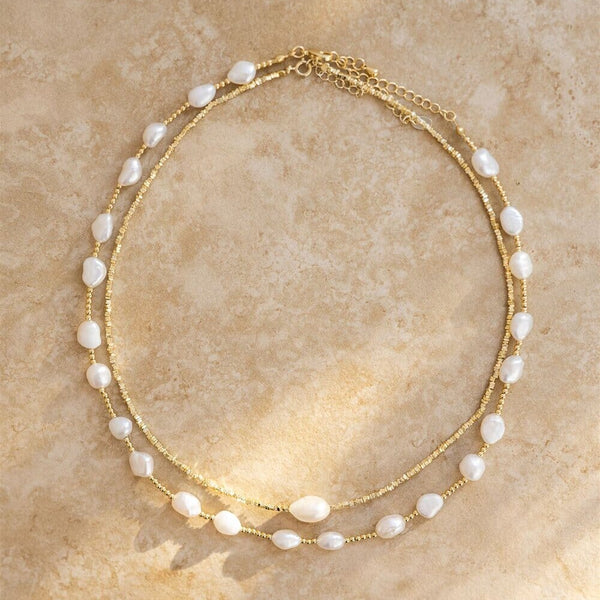 Tahiti Necklace in Gold/Pearl