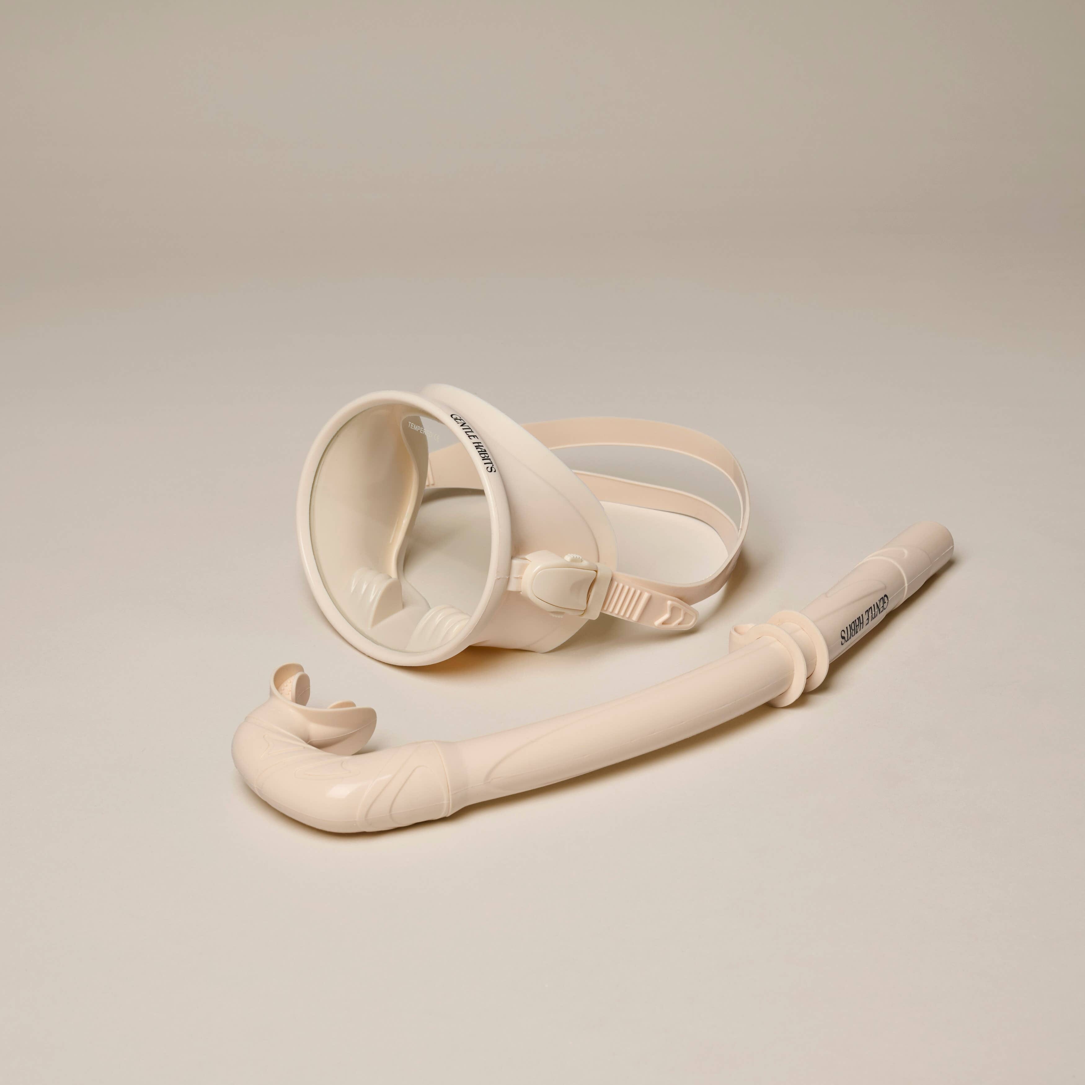 Dive Mask and Snorkel Set in  Cream
