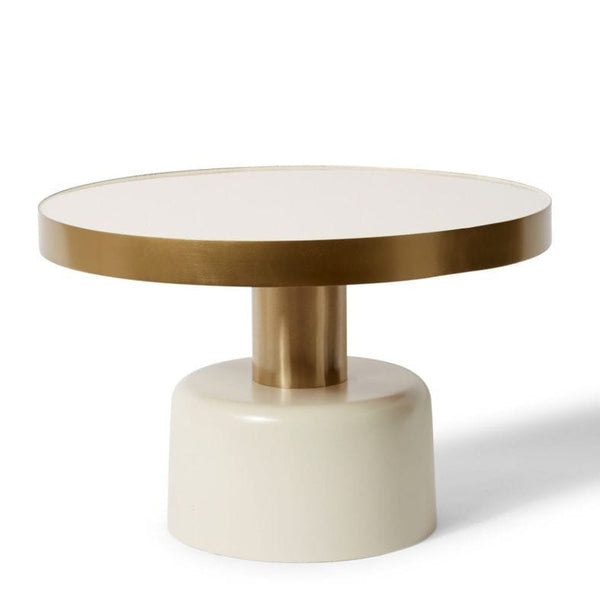 Giselle Metal Coffee Table in White/Gold