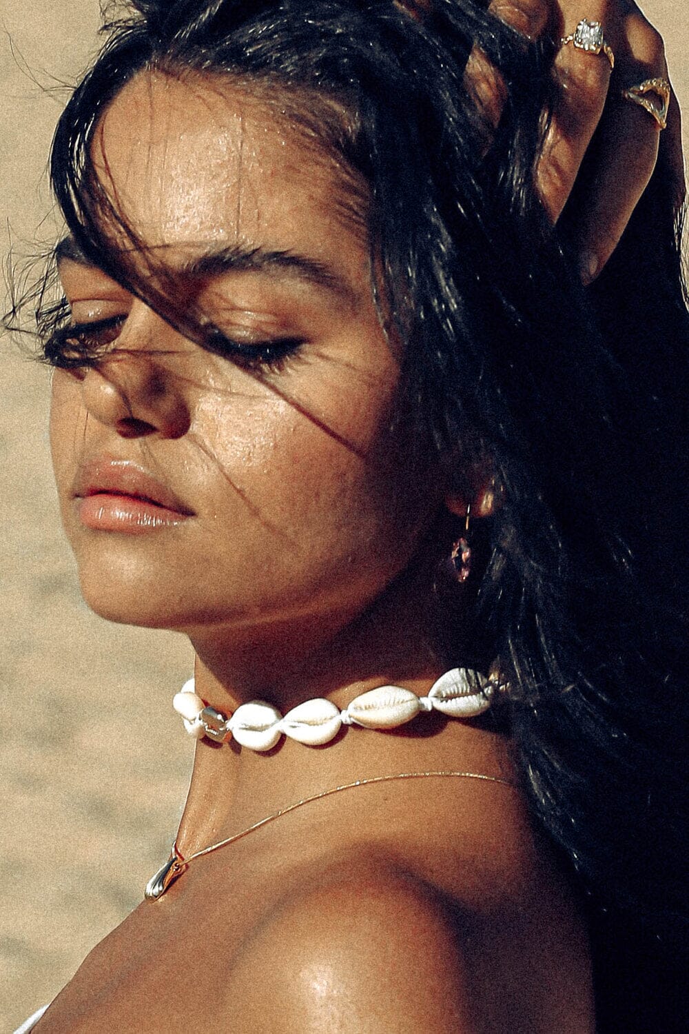 Indigo &amp; Wolfe - Reef Gold Earrings W/ Pink Stone
