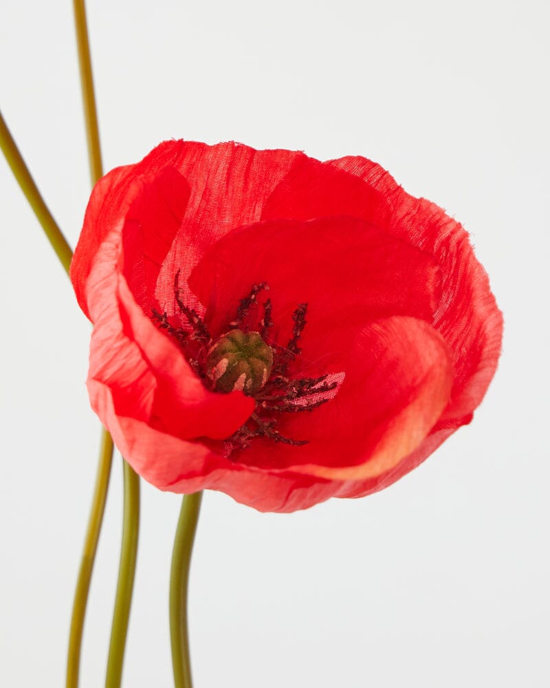 Poppy Artificial Spray in Red - 75cm