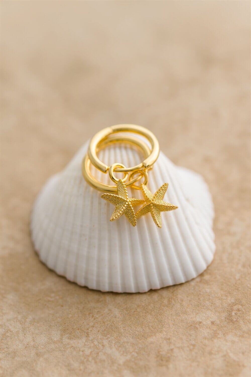 Indigo &amp; Wolfe - Starfish Gold Pendant Earrings