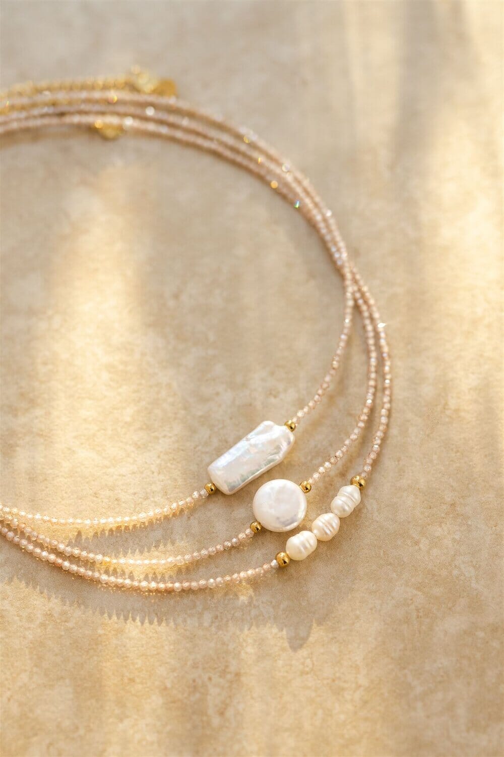 Indigo &amp; Wolfe - Koa Precious Stone Necklace W/ Oval Pearl Pendant