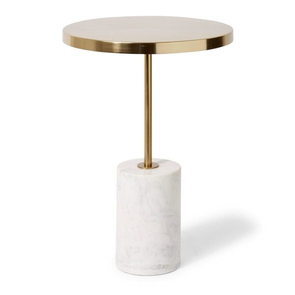 Lulu Marble Side Table in Gold/White