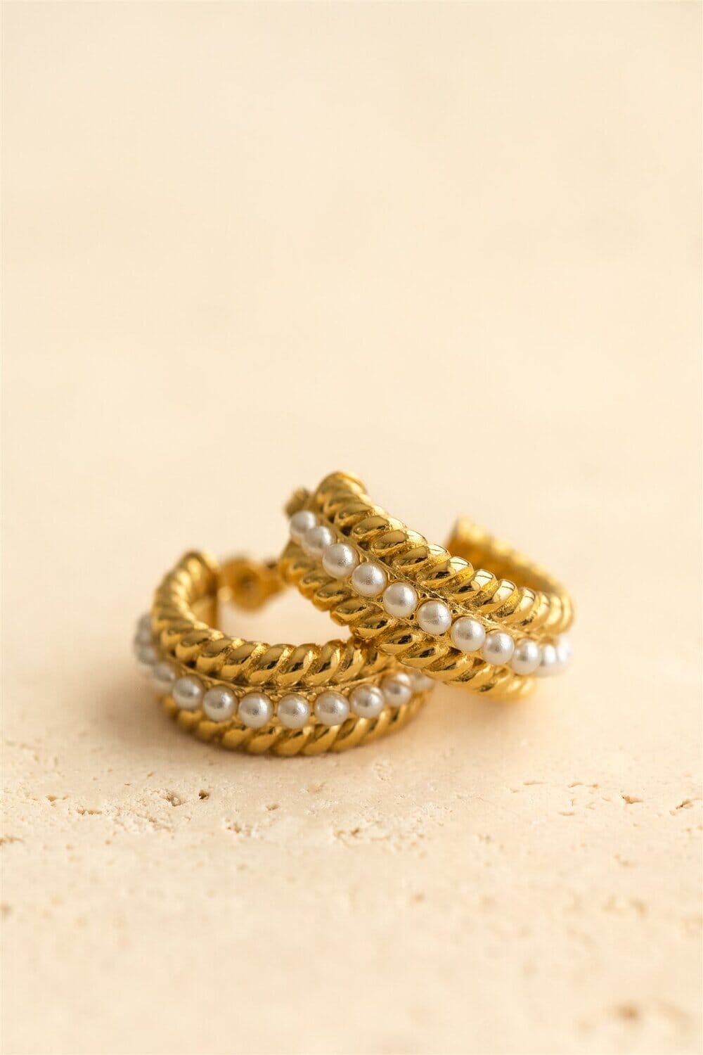 Indigo &amp; Wolfe - Elle Gold &amp; Pearl Hoop Earrings