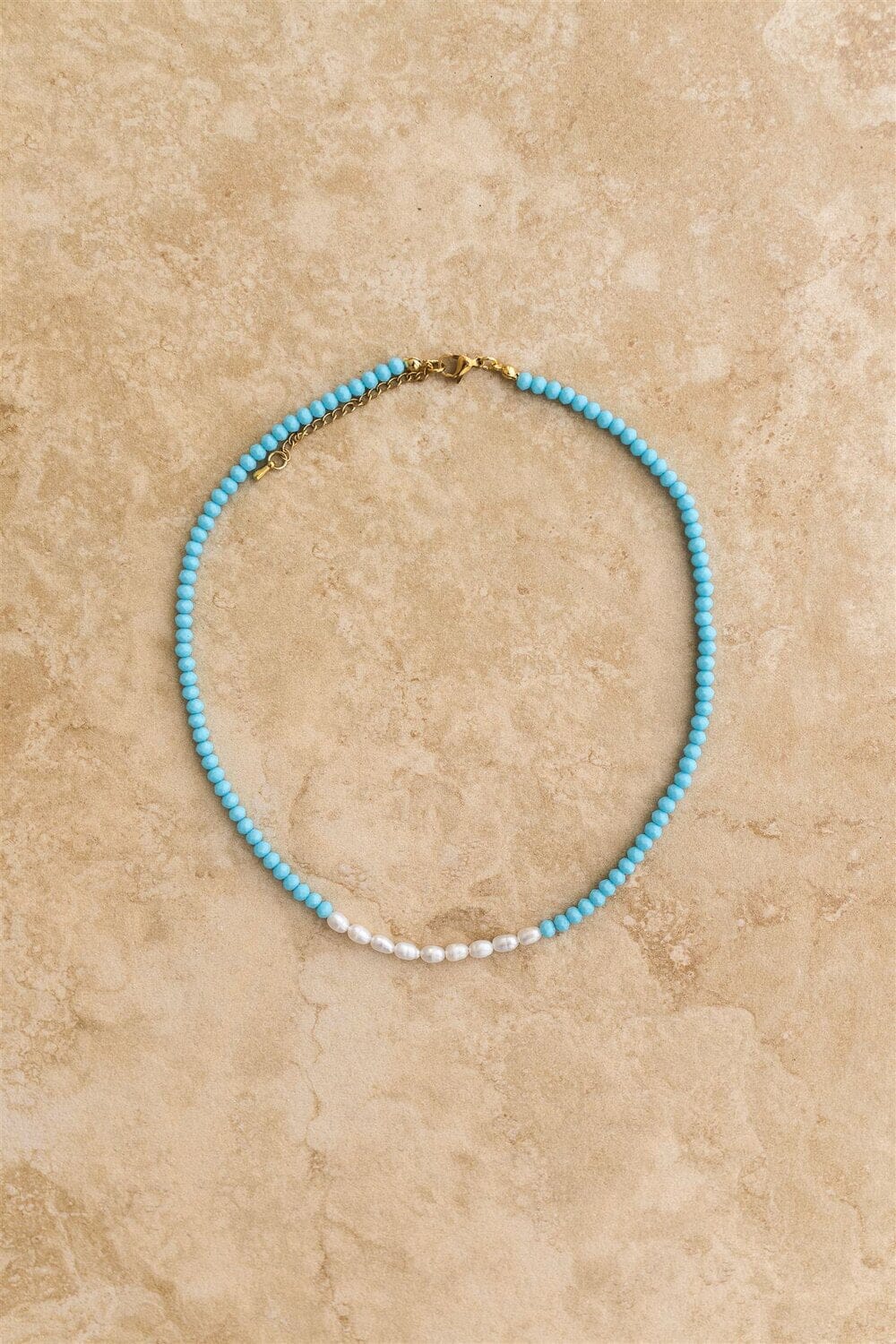 Indigo &amp; Wolfe - Arlo Crystal &amp; Pearl Necklace in Sky