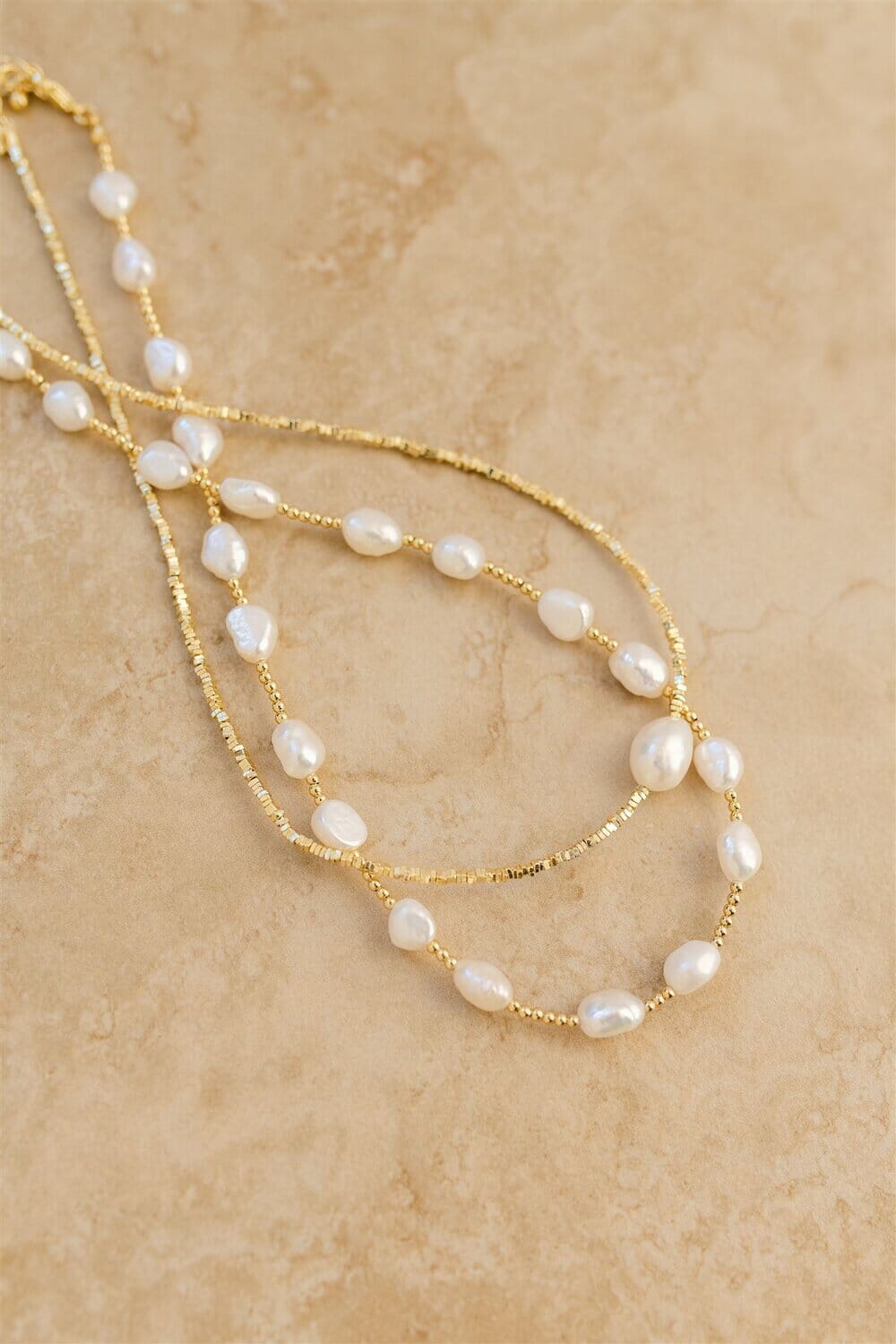 Indigo &amp; Wolfe - Bahamas Gold &amp; Pearl Necklace