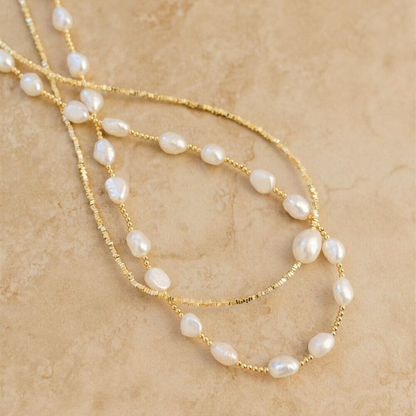 Bahamas Necklace in Gold/Pearl