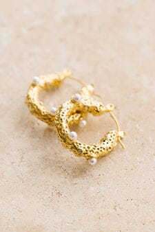 Indigo &amp; Wolfe - Aurelia Pearl + Gold Earrings