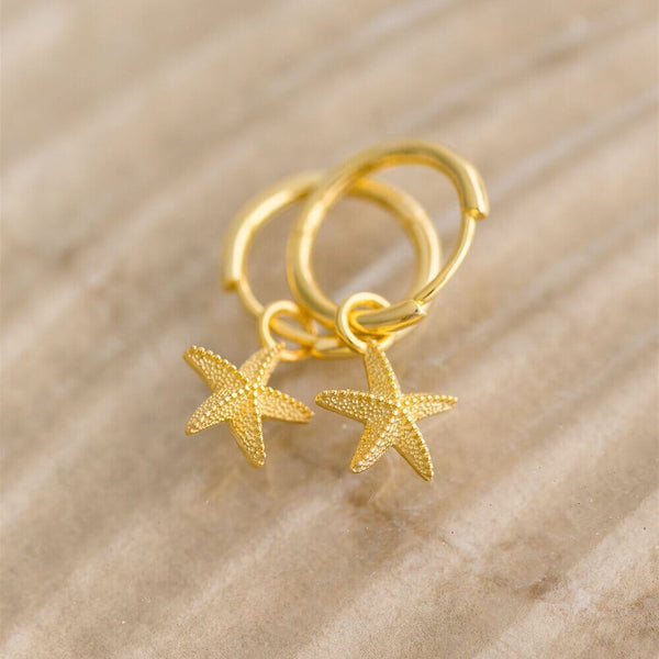Indigo & Wolfe - Starfish Gold Pendant Earrings