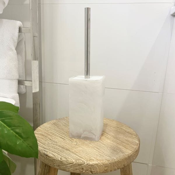Gaia Resin Toilet Brush/Holder in White (Save 25%)