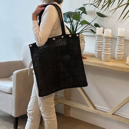 Shell Tote Bag in Black
