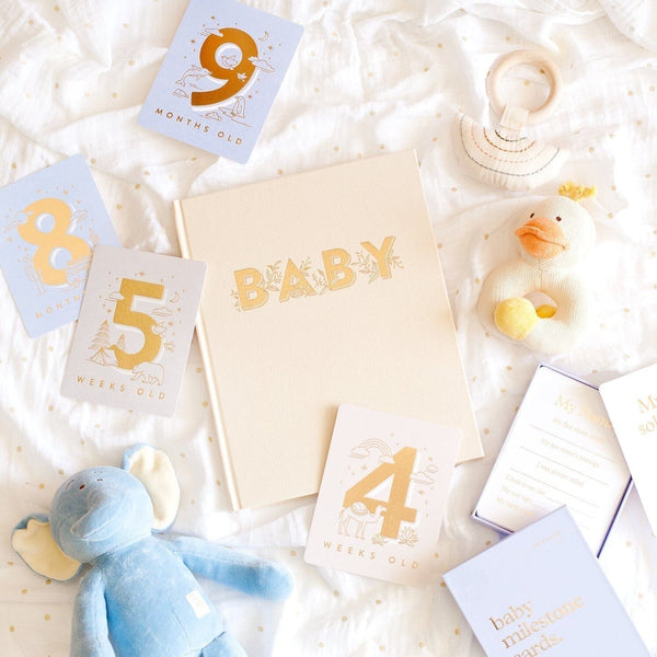 Baby Milestone Cards in Powder Blue - Fox & Fallow
