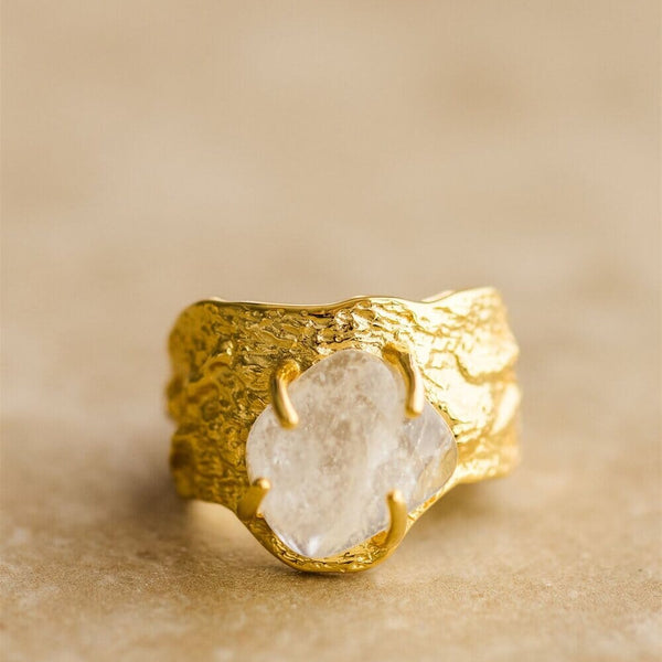 Indigo & Wolfe - Nohea Gold Ring W/ Clear Stone
