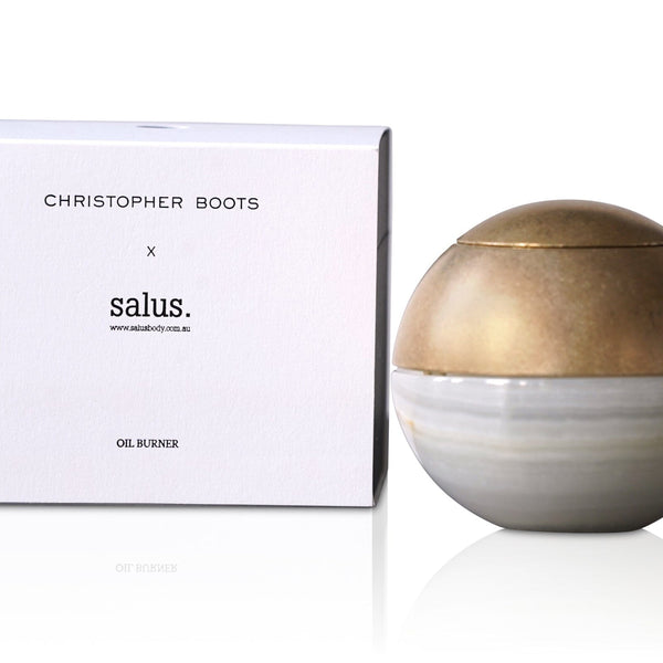Chrisropher Boots Brass & Onxy Oil Burner (Save 20%) Salus