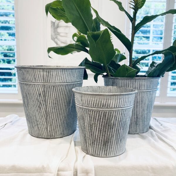 Jolene Farmhouse Aged Zinc Pot/Bucket 40cm (Save 55%)