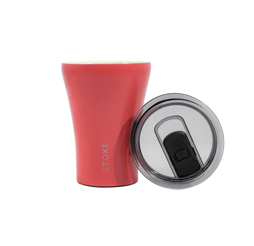 STTOKE Reusable Ceramic Cup in Coral Sunset 8oz - Save 25%