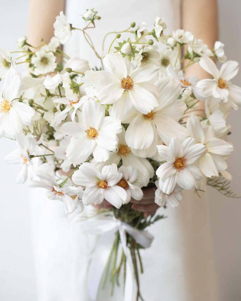 Cosmos Artificial Bush in White 49cm