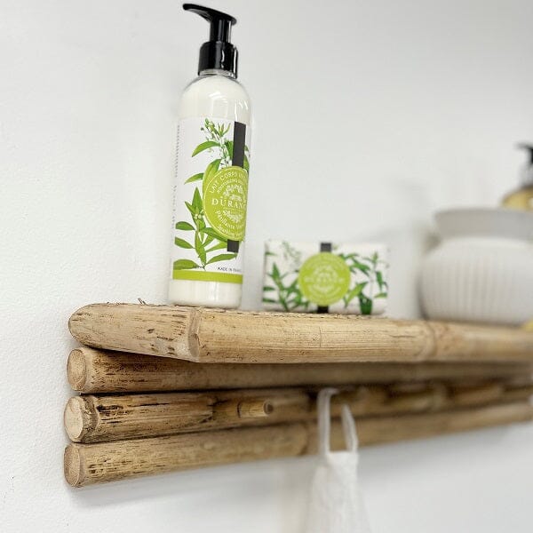 Adilah Rattan Wall Shelf W/ 5 Hooks (Sale 20% Off)