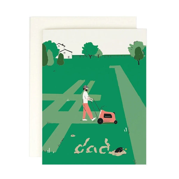 Dad Mowing Card Number 1