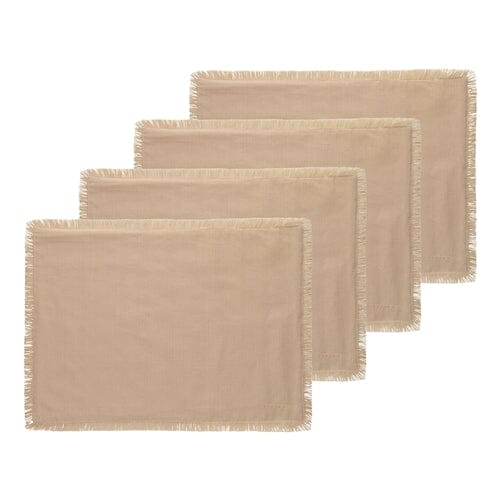 Fray Cotton Placemats in Apricot - Set of 4 (Save 25%)