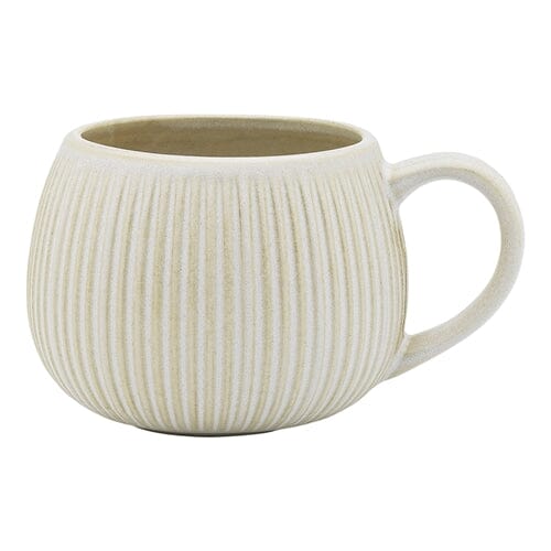 Jonte Stoneware Mug in White - Lines