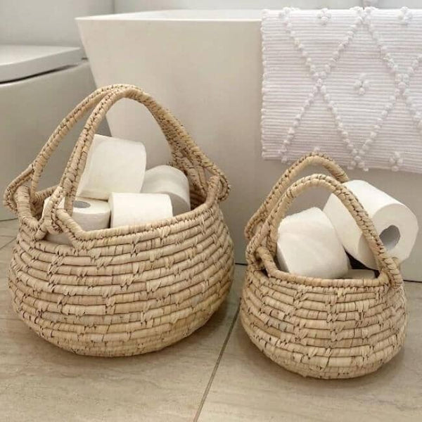Gaia Date Leaf Handle Basket - Large