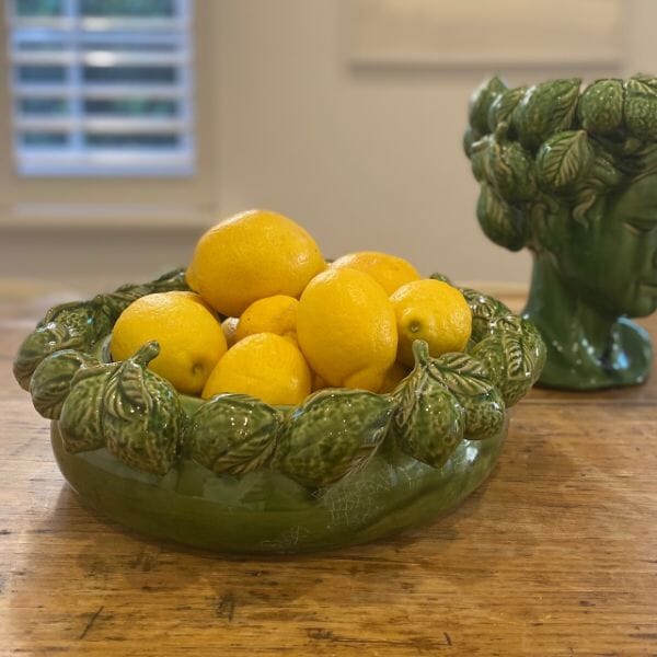 Aphrodite Ceramic Lemon Bowl in Green
