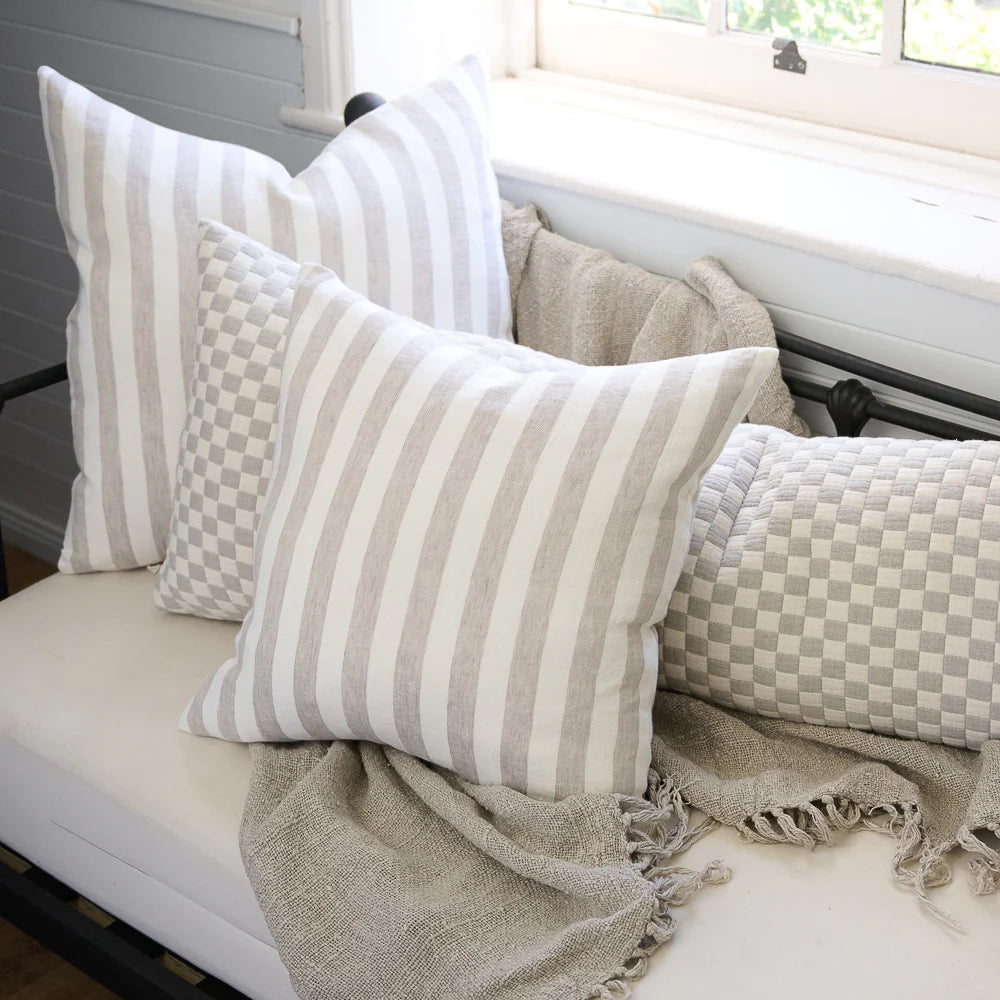 Gambit Long Lumbar in Off White/Silver - 40x120cm