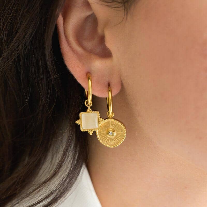 Indigo &amp; Wolfe - Eyesha Gold Evil Eye Earrings