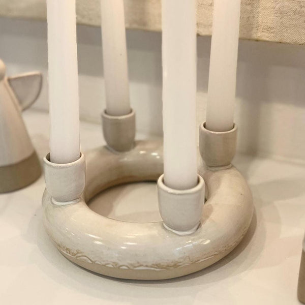 Nordic 4-Candle Ceramic Centrepiece in White (Save 11%)