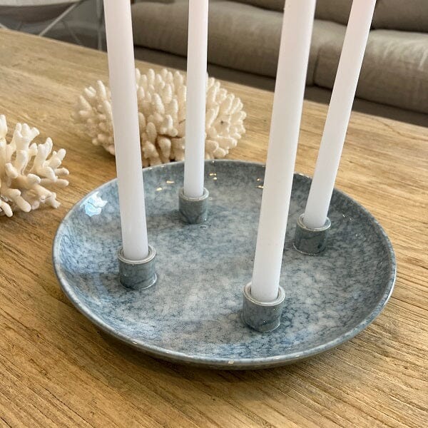 Nordic 4-Candle Ceramic Centrepiece in Blue (Save 38%)