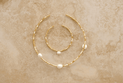 Indigo &amp; Wolfe - Gaia Gold &amp; Pearl Choker