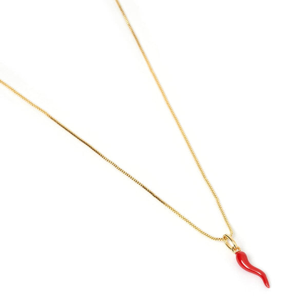 Cornichello Red Charm Necklace Arms of Eve