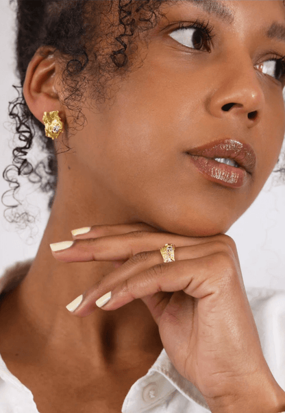 Indigo &amp; Wolfe - Nora Gold &amp; Stone Earrings