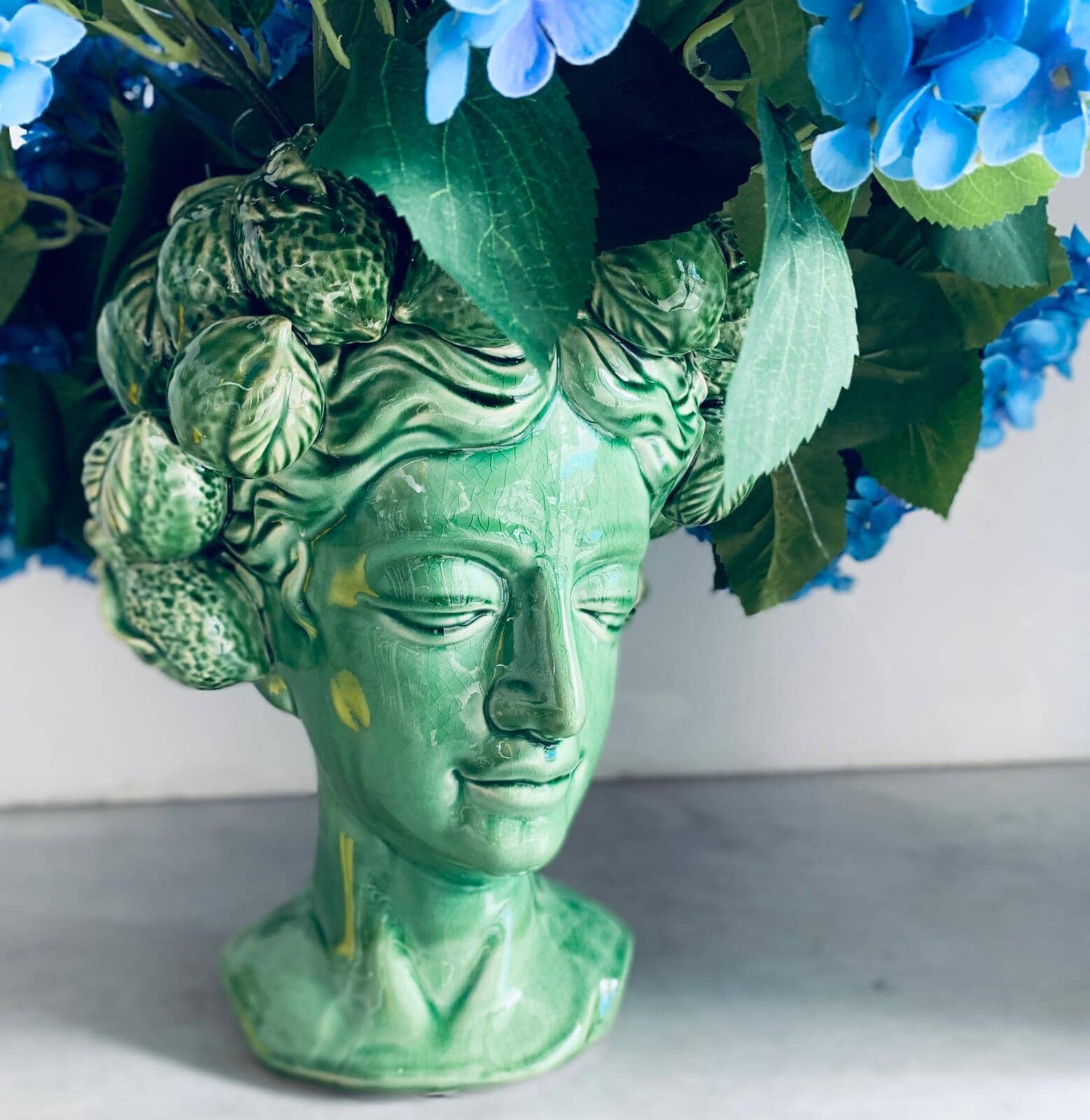 Aphrodite Ceramic Lemonhead Vase in Green