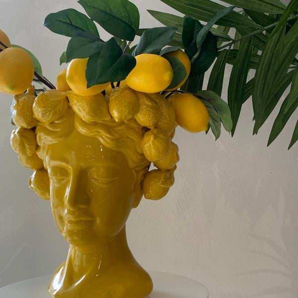 Aphrodite Ceramic Lemonhead Vase in Yellow