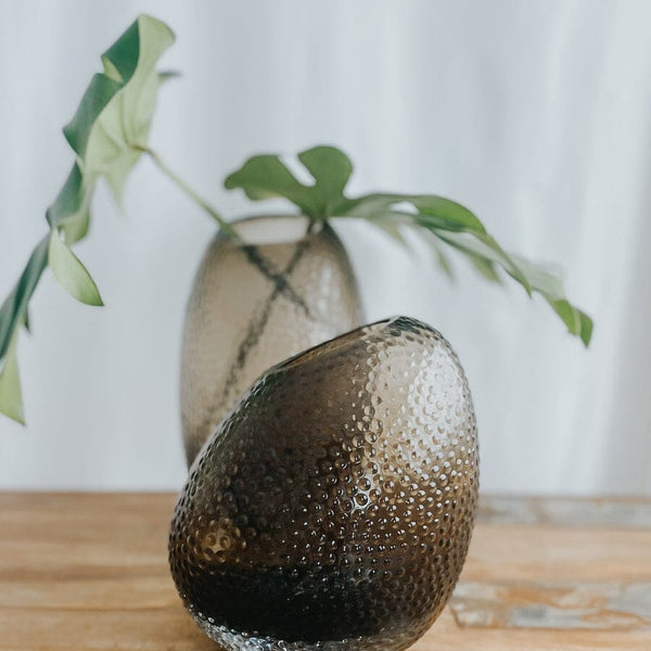 Oblique Spot Glass Vase Grey (Small) Save 20%